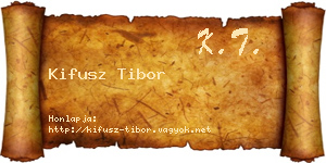 Kifusz Tibor névjegykártya